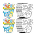 Sereliy 24 Pcs Summer Coloring Wreath Crafts, Color Your Own Bucket Crafts, DIY Paper Wreath for Summer Home Activities Games. (Bucket)