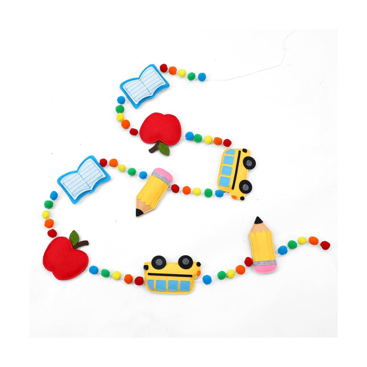 Croblissful Back to School Felt Garland Classroom Pom Pom Decorations