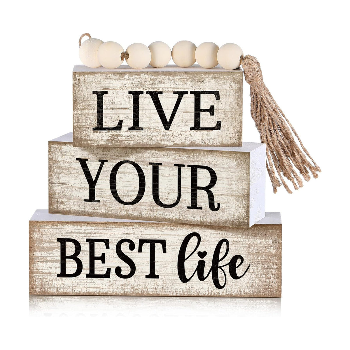 Moucuny 4 Pcs Farmhouse Table Decoration Inspirational Tiered Tray Decor
