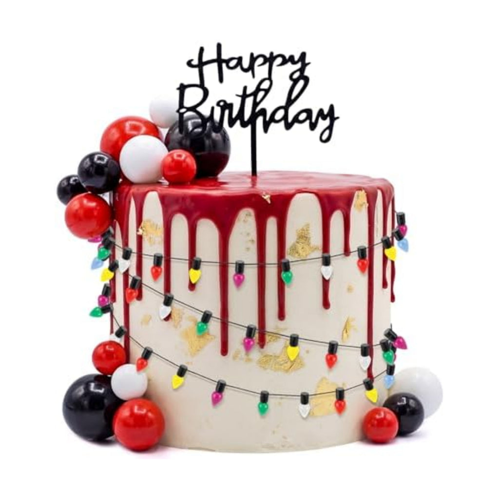 Gerrii 63 Pcs Strange Theme Cake Decorations Happy Birthday Cake Topper Set