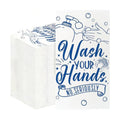 100 Pack Wash Your Hands Disposable Hand Towels for Bathroom Paper Towels for Guests Etiquette Guest Dinner Napkins Decorative Paper Hand Towels for Bathroom Wedding Birthday Anniversary(Blue)