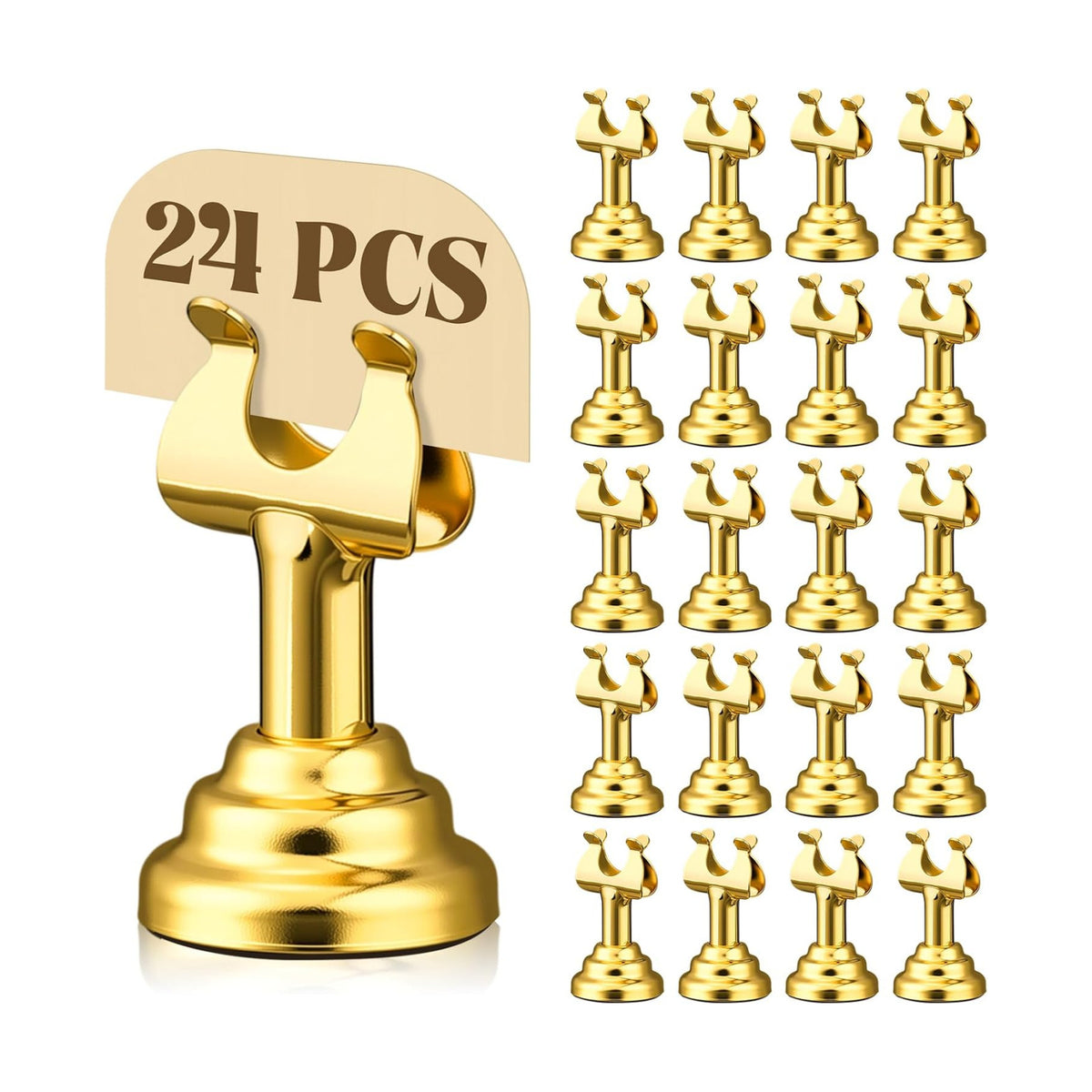 24 Pcs Gold Table Number Holders Metal 1.8 in Place Card Holders