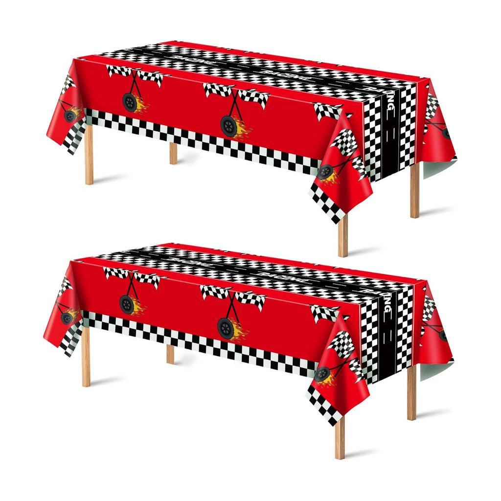 Race Car Birthday Party Decorations - 2PCS Racing Car Disposable Plastic Tablecloth | Race Car Table Cover Racing Car Theme Party Favors Decorations for Boys Baby Shower Home