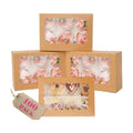 qiqee Auto-pop Up Cupcake Boxes with Window Brown 100PCS 6 Count Cupcake Box 9.4"x6.1"x3" Cupcakes Carrier, 6 Cupcake Containers