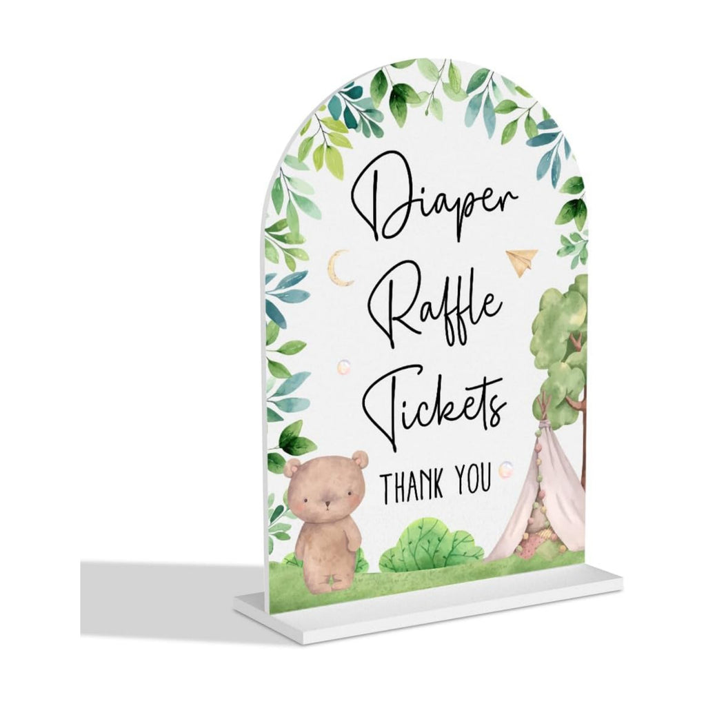 Jungle Baby Shower Decorations Safari Baby Shower Decorations Jungle Theme Diaper Raffle Tickets Acrylic Table Sign for Birthday Gender Reveal Party