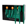 360Pcs Dark Green Plastic Silverware Set, Disposable Forks Spoons Knives