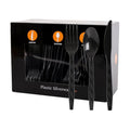 360Pcs Black Plastic Silverware Set, Disposable Forks Spoons Knives
