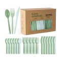 360Pcs Sage Green Plastic Silverware Set, Salad Size Disposable for Dessert