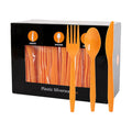 360Pcs Orange Plastic Silverware Set, Disposable Forks Spoons Knives