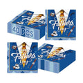40 Pcs Happy Fathers Day Napkins - 6.5 Inch Blue Father Days Paper Napkins, 3-Ply Disposable Dad Day Cocktail Napkin Hand Towel Set for Happy Father's Day Party Supplies Table Decorations Favors
