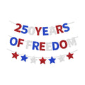4th of July Decorations - USA 250th Anniversary - Independence Day Glitter Banner Set, 250 Years of Freedom Patriotic Party Supplies, Banners for 2026 Celebration