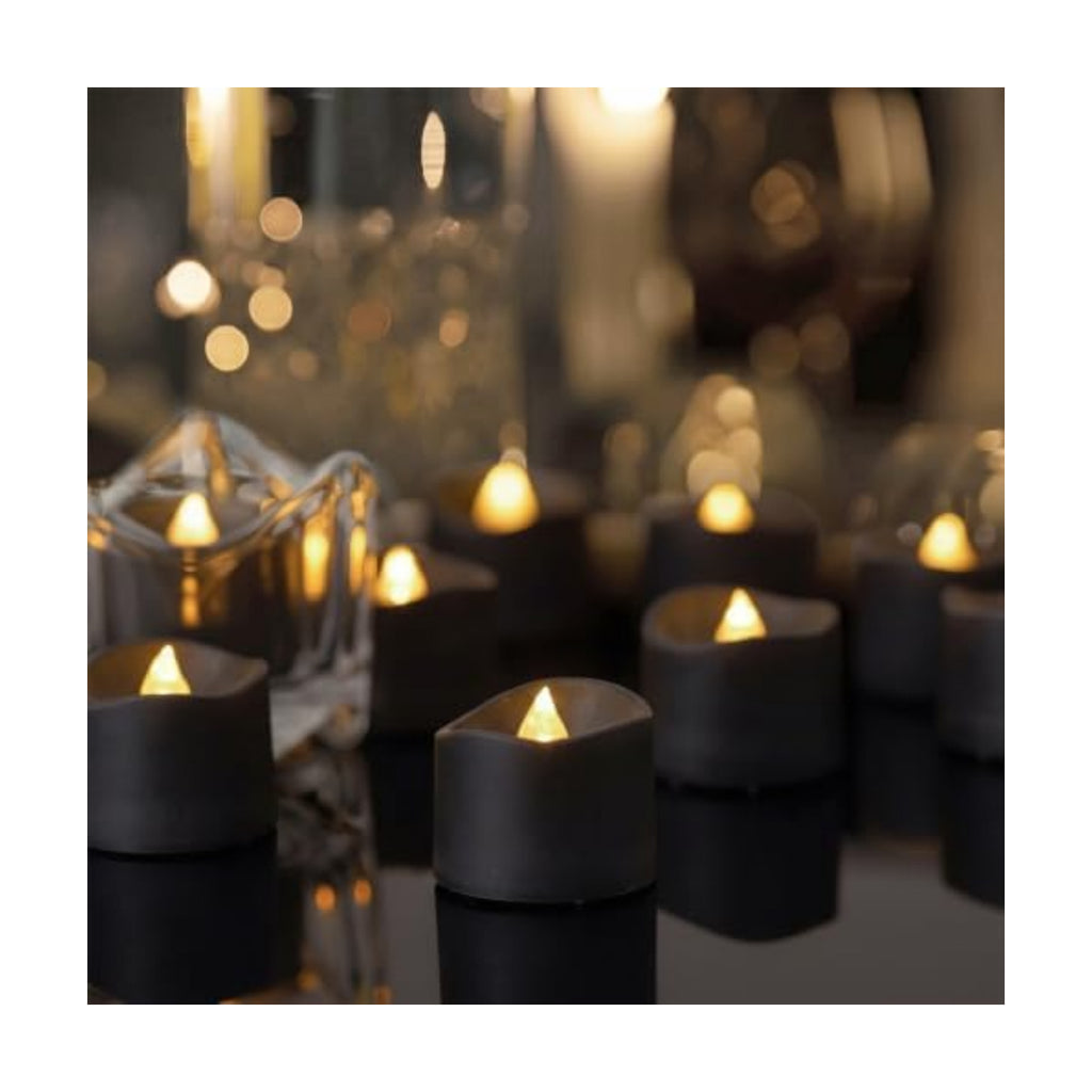 Homemory 50-Pack Black Flameless Battery Tea Light Candles, 200+ Hours