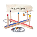 WILLOWDALE Wood Ring Toss Game for Kids, Outdoor Yard Games with 5 Rings