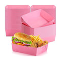 Uiifan 100 Pcs 5 lb Extra Large Paper Food Serving Trays, Light Pink