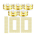 Crtiin 100 Pcs Gold Paper Crowns Bulk for Adult Kids Party, Majestic Style