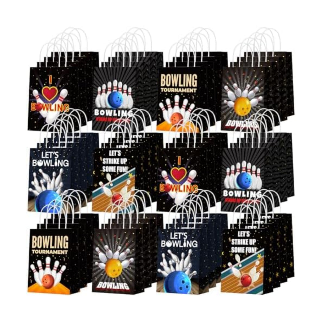 Kolldenn 48 Pcs Bowling Party Favor Bags with Handles, Bowling Goodie Bag