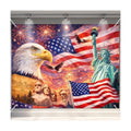 BlissYard 4th of July Backdrop Independence Day Patriotic Decorations American Flag Bald Eagle Statue of Liberty 8x6ft Veterans Day Memorial Day Patriotic Party Banner Photo Booth Background