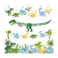Dinosaur Birthday Decorations Banner - DIY Paper Happy Birthday Banners, Green Animal Dino Bday Sign Garland Backdrop for Dinosaur Themed Indoor Outdoor Home Birthday Party Decor Supplies Favors Props