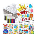 24 Set Fathers Day Crafts for Kids Classroom Bulk, Father's Day Arts DIY Jigsaw Puzzle with Shirt Hat Crown, Summer Camp Best Dad Activity Painting Kit for School Gifts Coloring Games Party Favors