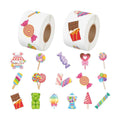 500PCS Christmas Stickers 16 Styles Candy Sticker Rolls Adorable Lollipop Stickers 1in Self-Adhesive Waterproof Vinyl Sticker Decor for Birthday Party Envelopes Scrapbook Decorations