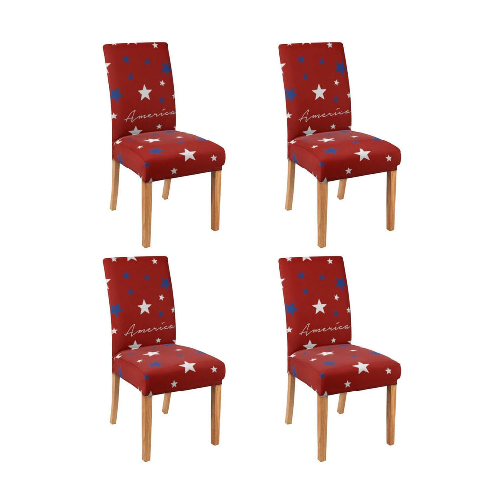 4th of July Chair Covers Set of 4, Independence Day Decorations Stretch Removable Washable Dining Room Red American Flag Patriotic Chair Protector Slipcovers Party Kitchen Home Memorial Day Decor