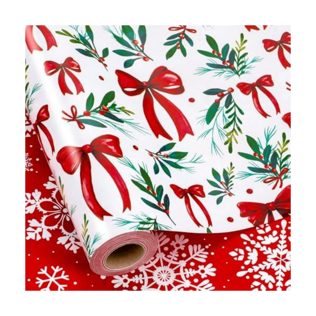 Yarcony Christmas Wrapping Paper Jumbo Roll, Red and Green Wrapping Paper