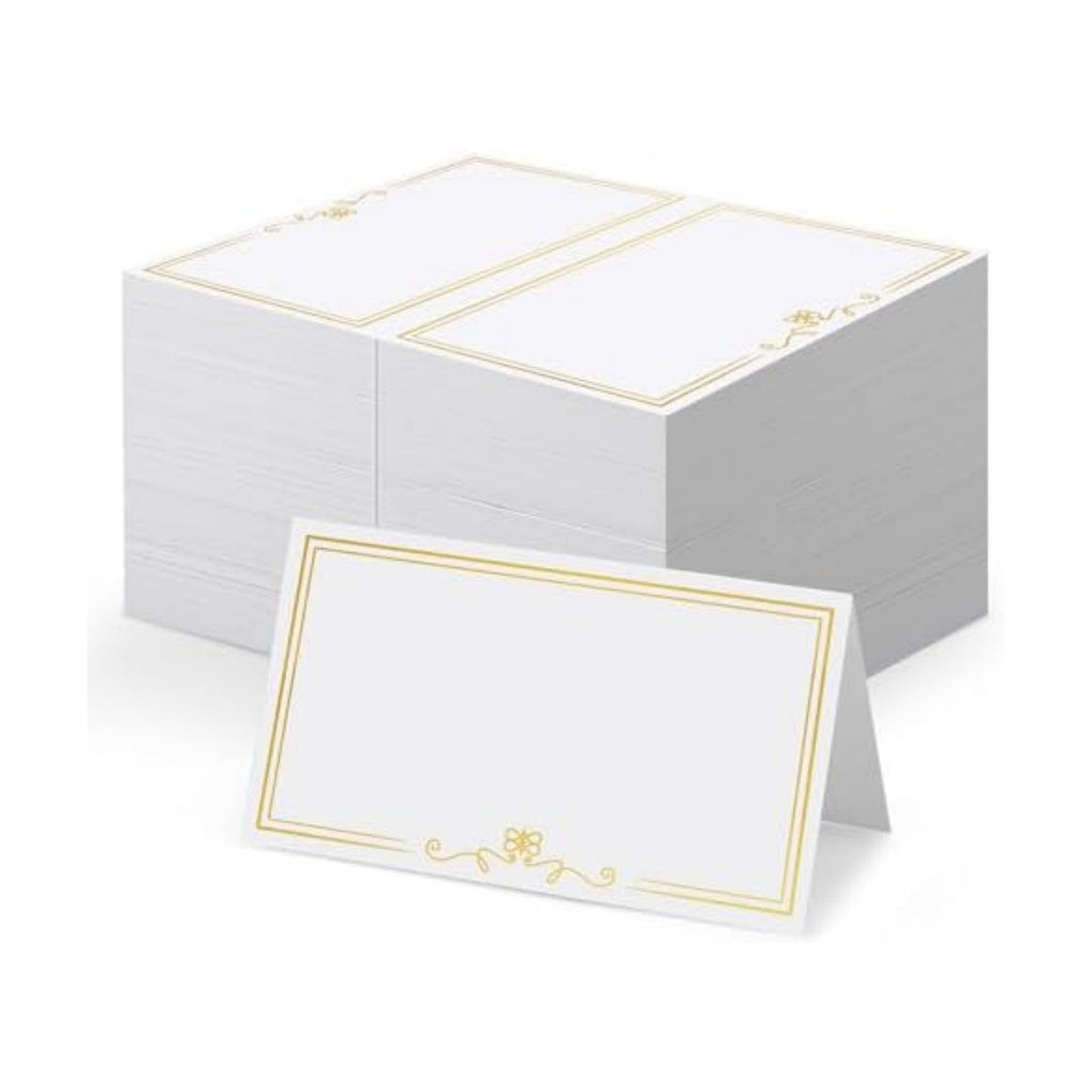 150Pcs Place Cards for Table Setting Wedding Cards with Gold Foil Border