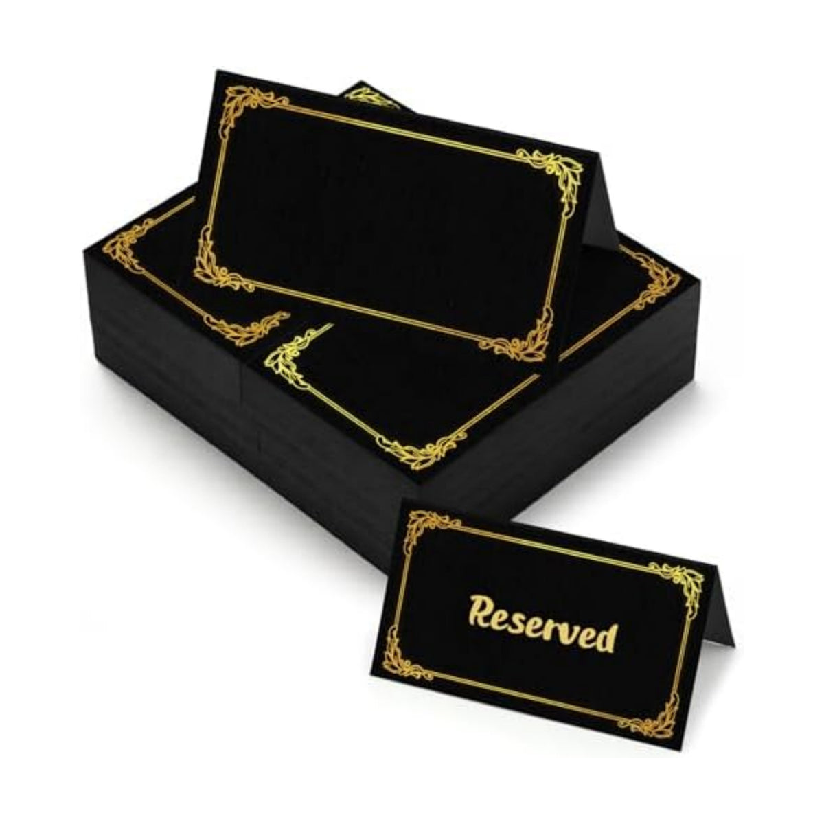 150 Pack Black Place Cards 3.5 x 2 Inch Food Labels for Party Buffet