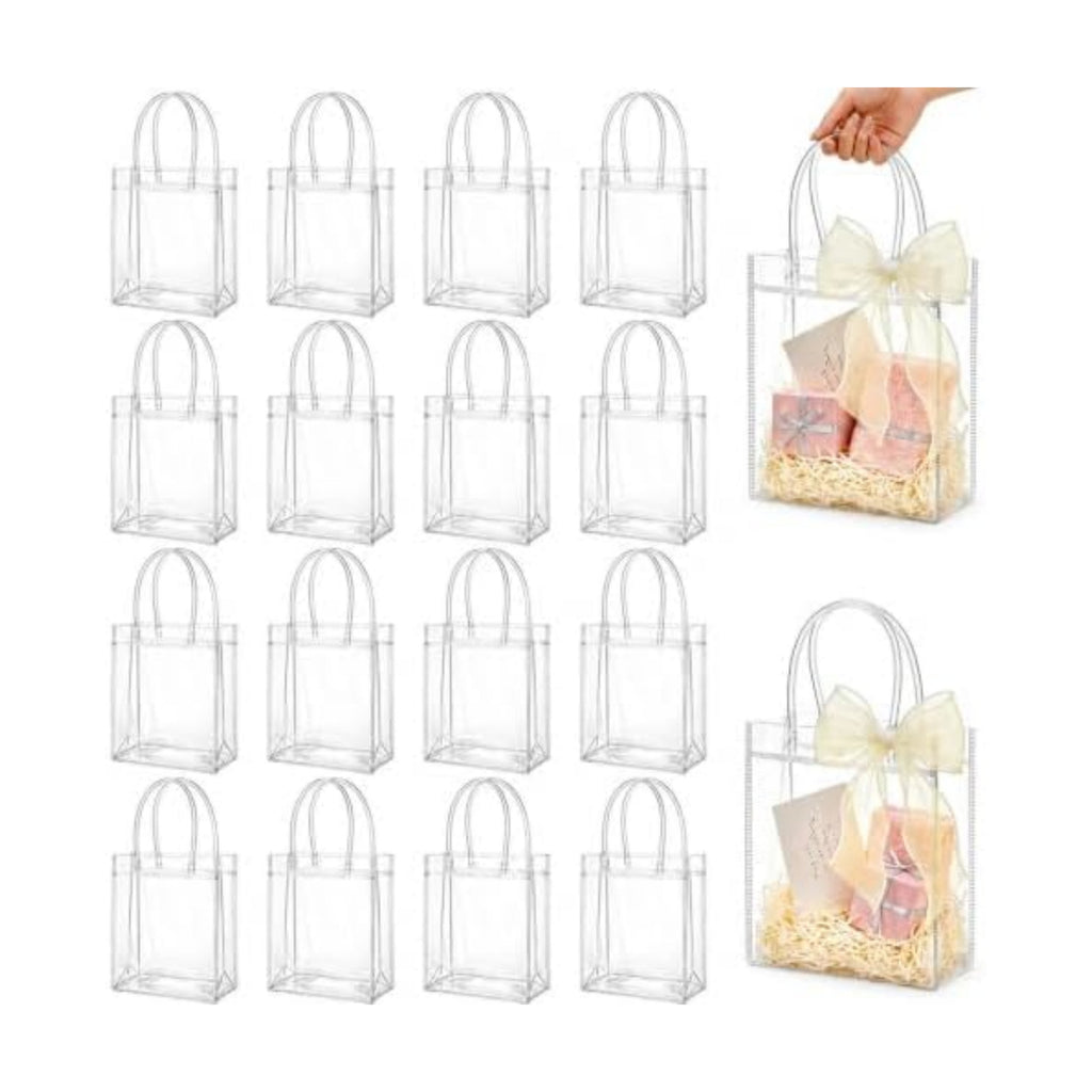 MAQIHAN Clear Gift Bags with Handles - Small Clear Party Favor Bags