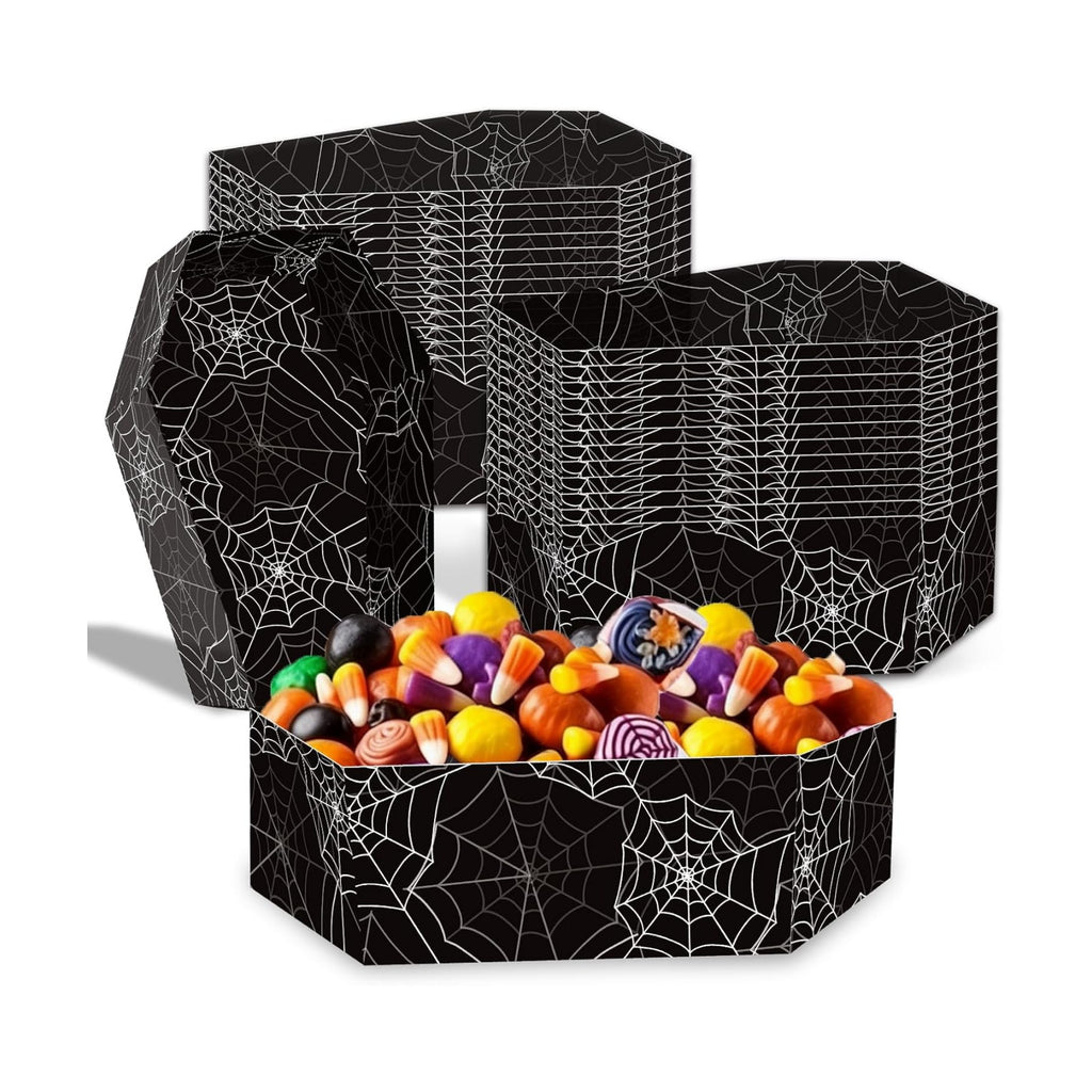 FRIDAY NIGHT 24 PCS Halloween Paper Food Tray Disposable Coffin Bowl
