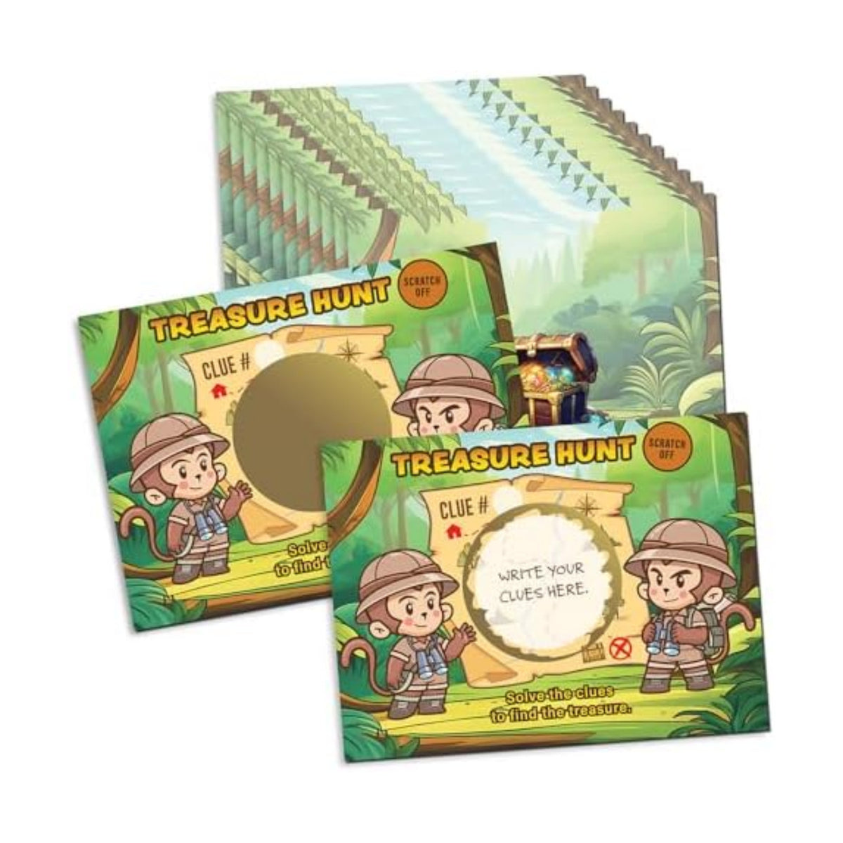 My Scratch Offs Jungle Treasure Scavenger Hunt Map Make Your Own Scratch Off Cards 20 Cards and 20 Stickers