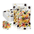 Engrowtic 100 Pcs Graduation Treat Bags Resealable 2026 Congrats Grad Gift Bags Black and Gold Plastic Snack Goodie Pouches with Handles for Graduation Party Favors Supplies
