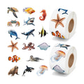 H1vojoxo Ocean Animals Sticker Rolls - 1000PCS Decorative Realistic Summer Sea Animal Fish Shark Stickers for Kids Under The Sea Stickers Sea Creature Sticker Labels for Laptop Scrapbook Water Bottle