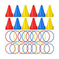 Leyndo 52 Pcs Ring Toss Game Set 12 Plastic Training Cones 40 Toss Rings for Carnival Party Backyard Indoor Outdoor Games