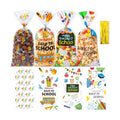 ZYLOP 50 Pcs Back to School Cellophane Treat Bags - 5x11 Inch Clear Cellophane Goodie Bags with 60 Gold Ties for Cookies, Candies, Classroom Gifts, Teachers' Rewards & School Reopening Party Favors