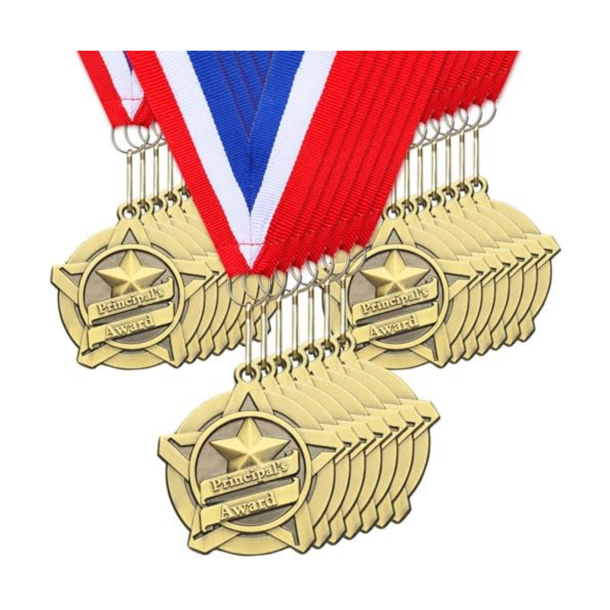 Quelay 30 Pcs 2 Inches Award Medals Bulk Medals Bulk with Neck Ribbons Metal Trophy Award Prize Gift for Tournaments, Competitions, Party, Kids and Adults