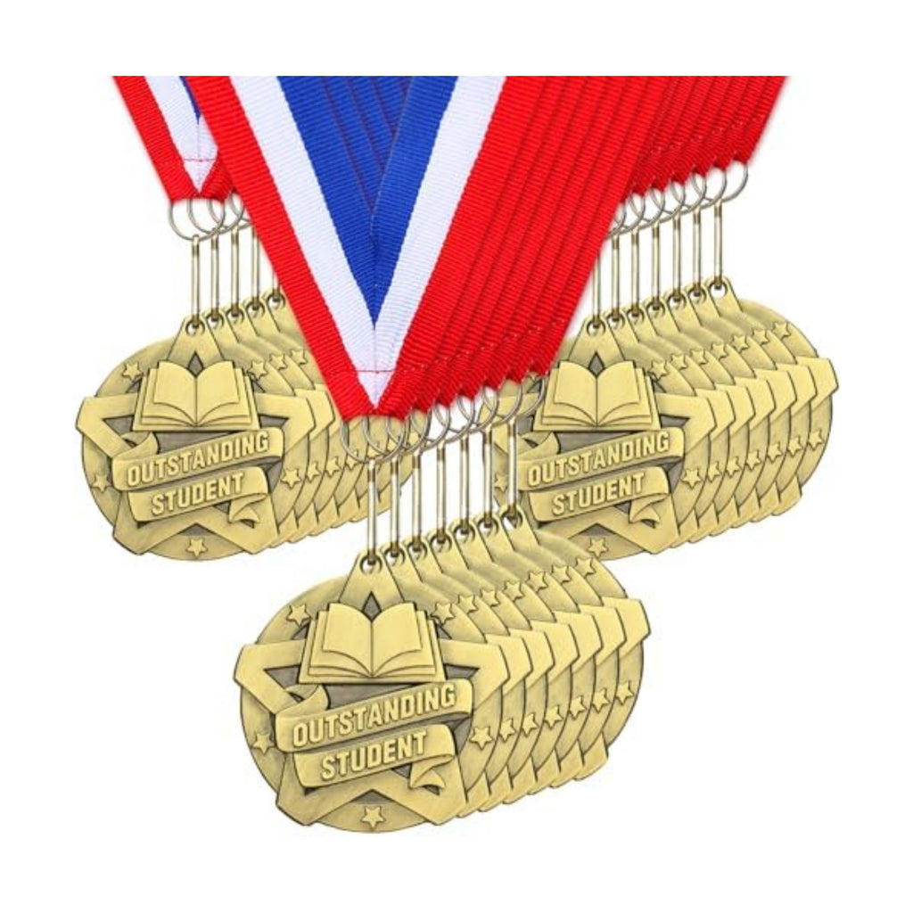 Quelay 30 Pcs 2 Inches Award Medals Bulk Medals Bulk with Neck Ribbons Metal Trophy Award Prize Gift for Tournaments, Competitions, Party, Kids and Adults