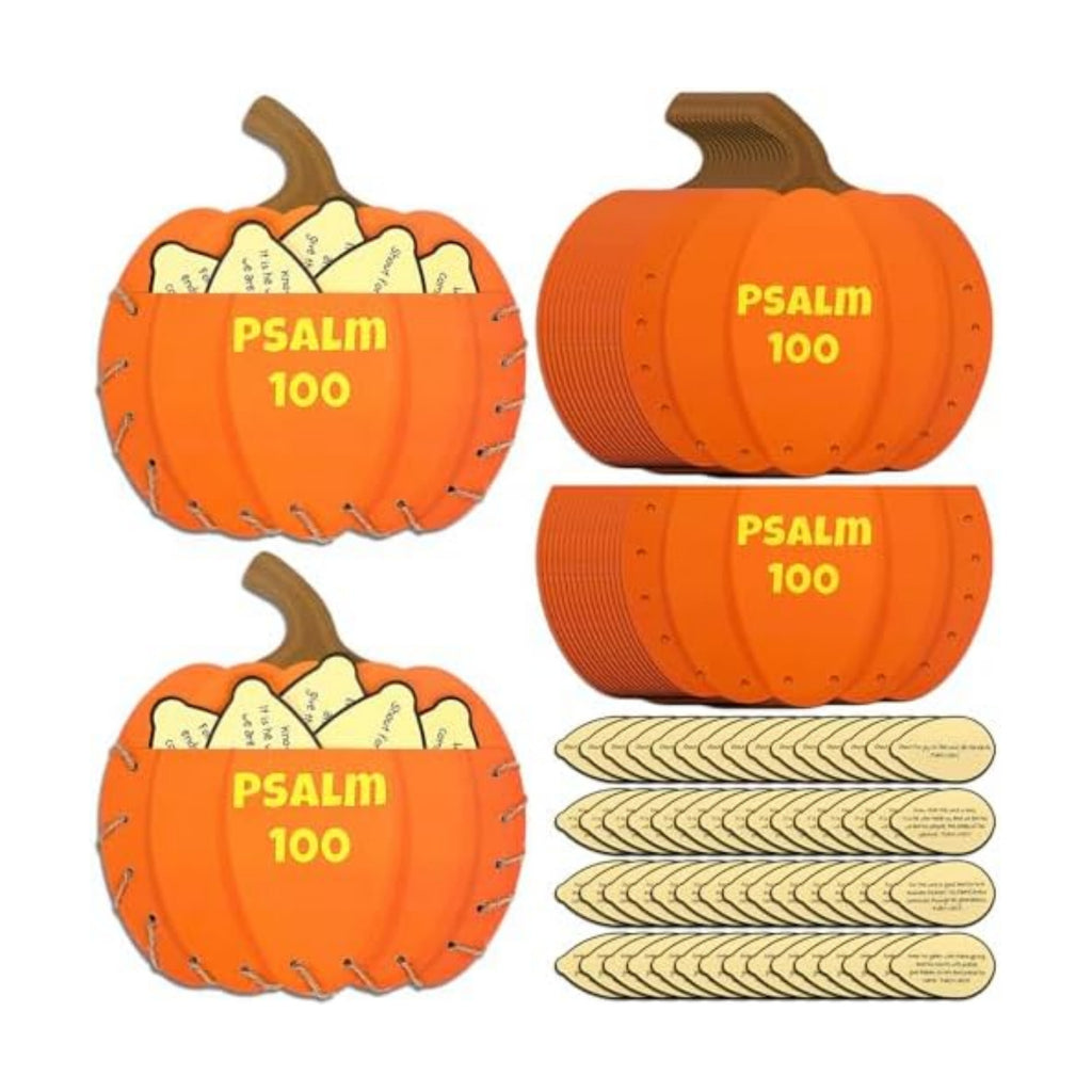 Landhoow 36 Set Psalm 100 Thanksgiving Pumpkin Craft Kits Bible Give Thanks