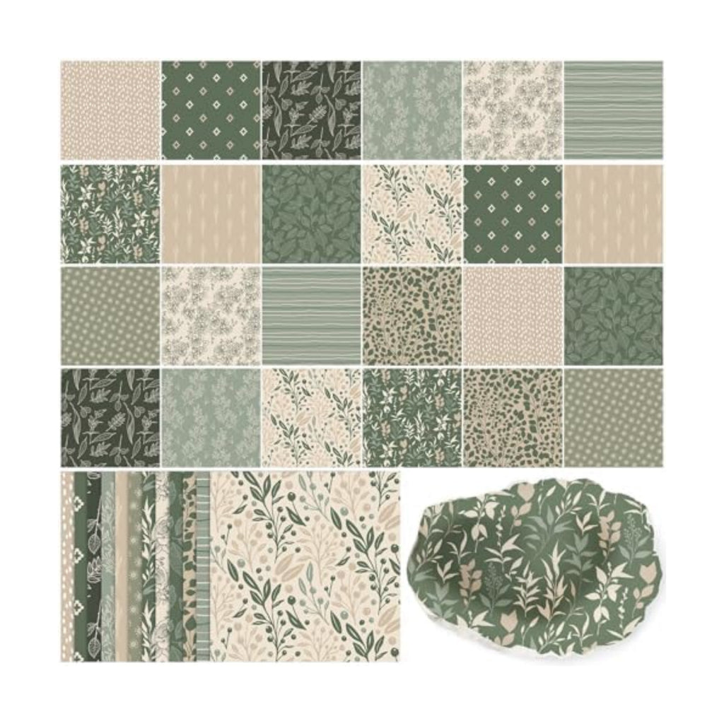 Tenceur 48 Pack 12 Styles Vintage Green Floral Decoupage Napkins, 13''
