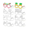 32Pcs Summer Craft Coloring Glasses Bulk Hawaiian Luau Art Craft for Kids