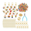 AUGSUN 189Pcs Pride Keychain Making Kit LGBT Rainbow DIY Keychain Craft
