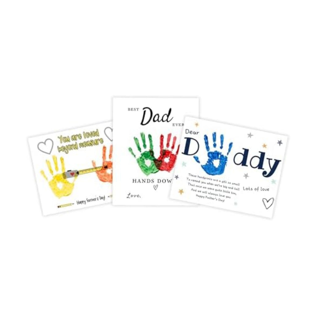Father’s Day Crafts for Kids – Family Handprint Kit, Best Dad Ever Hands Down Gifts from Kids, Create Keepsake Dad Will Cherish Forever, DIY Art Activity for Toddlers, Set of 3 Personalized Present