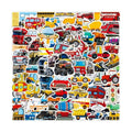 DothRayan Car Stickers for Water Bottles, 100 Pcs Transportation Vehicle Truck Stickers for Kids Boys, Vinyl Waterproof Truck Sticker for Teaching Aids for School and Home, Rewards and Gifts