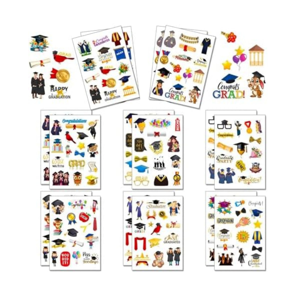 2026 Graduation Stickers,16Sheets Class of 2026 Stickers for Graduation Decorations, Graduation Party Decorations 2026, Waterproof Vinyl Stickers for Water Bottle, Laptop, Graduation College Stickers