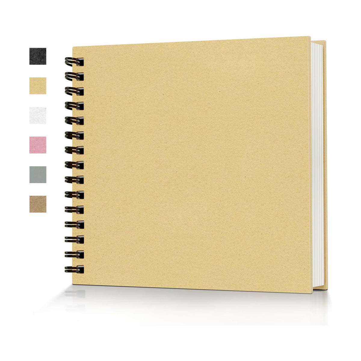 Popotop 8x8 Inch Scrapbook Photo Album, 60 Page Decorative Kraft Paper Book for 4x6 Pictures, DIY Memory Photo Albums as Gifts for Wedding Baby Christmas School Family