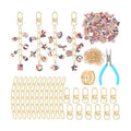 AUGSUN 189 Pcs 4th of July Keychain Making Kit Patriotic DIY Keychain Craft