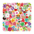 150PCS Hibiscus Flower Stickers Tropical Hawaiian Flower Vinyl Decals, Waterproof for Water Bottles Laptop Scrapbook, Luau Stickers for Kids