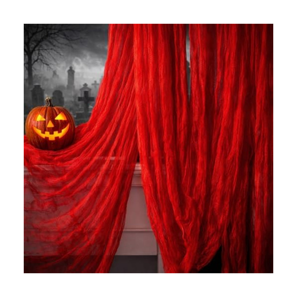 400"x 85" Halloween Red Creepy Cloth, Extra Large Scary Creepy Gauze Cloth