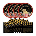 50Pcs Movie Night Plates and Napkins Party Supplies, Disposable Movie Theme Birthday Paper Plates Napkins Tableware Set for Film Action Lights Camera Popcorn Birthday Party Decorations (Movie Night)