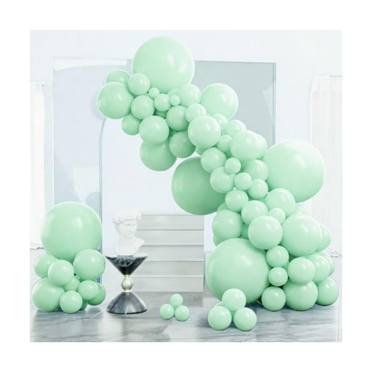 PartyWoo Light Green Balloons 140pcs Mint Pastel Peppermin Green Color